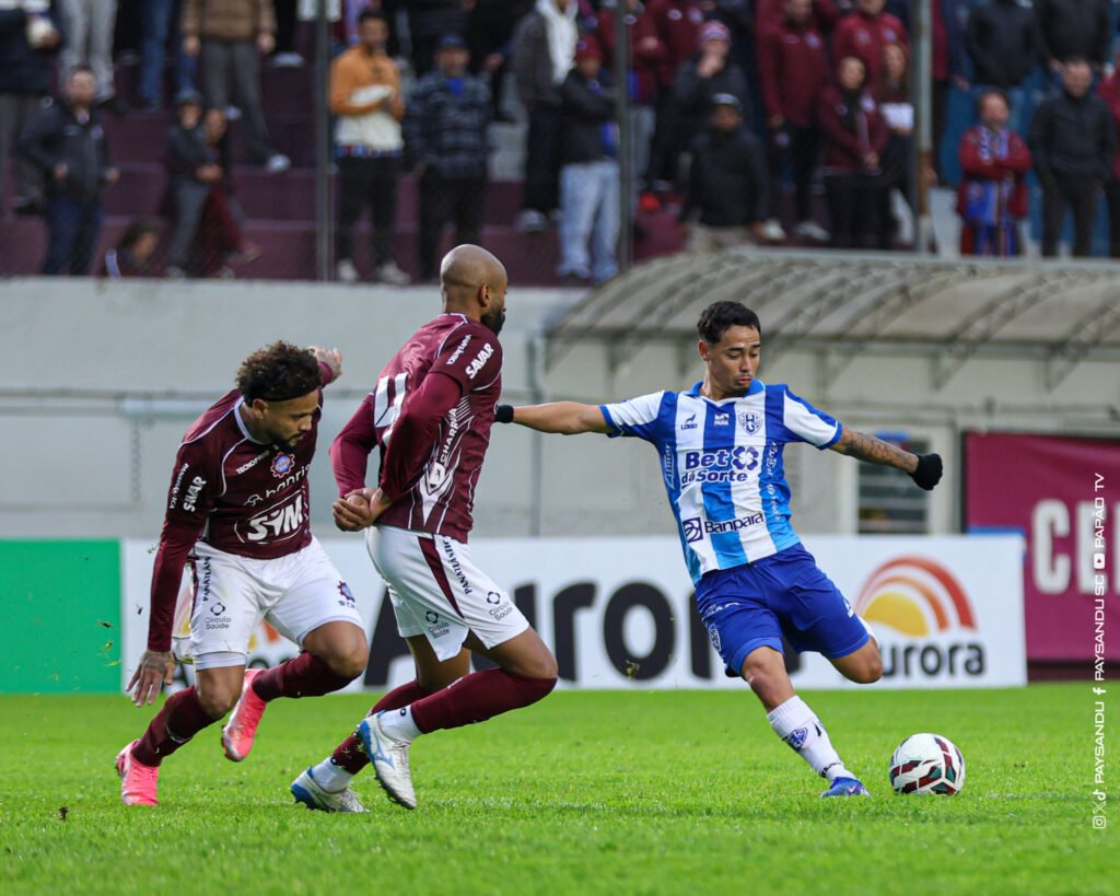 Jogadores durante Caxias x Paysandu