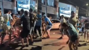 Briga generalizada foi registrada do lado de fora do estádio após o término da partida em Belém; ainda não há informações oficiais sobre a motivação do confronto.