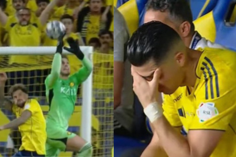 Cristiano Ronaldo desesperado com falha do goleiro brasileiro Bento