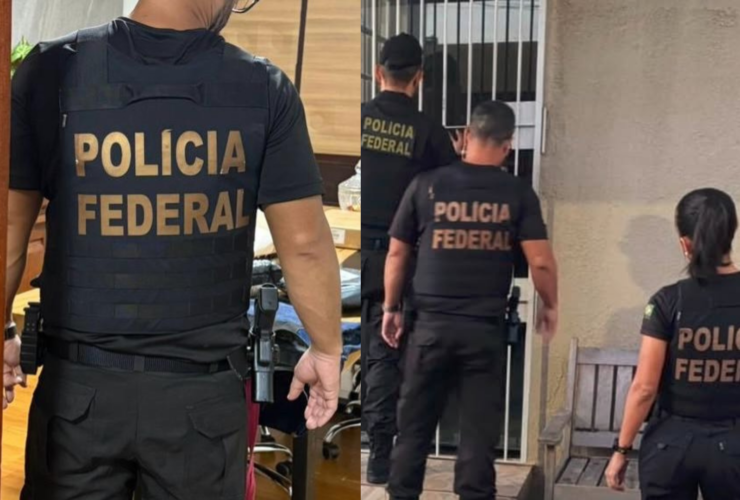 Agentes da PF deflagrando operação no Pará