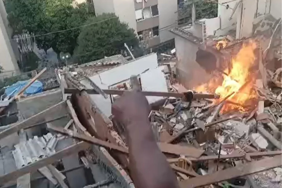 Morador registra destruição causada pela explosão