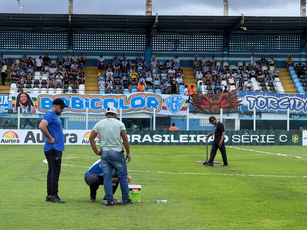 Gramado da Curuzu recebe "últimos reparos" antes de Paysandu x Anápolis