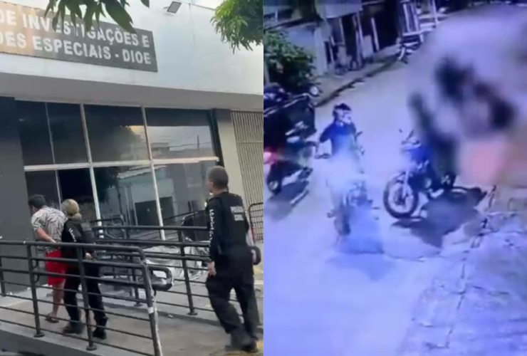 Imagens da prisão de um suspeito de agredir uma torcedora após o RexPa.