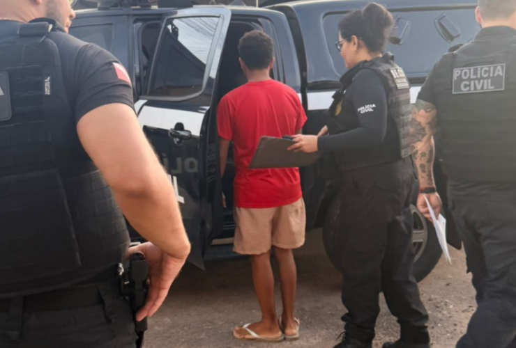 Imagens da prisão do suspeito em Barcarena.