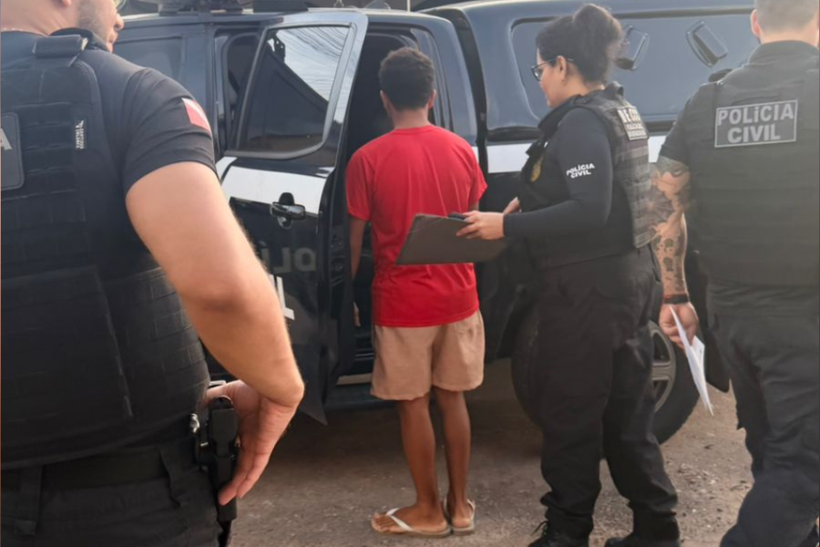 Imagens da prisão do suspeito em Barcarena.