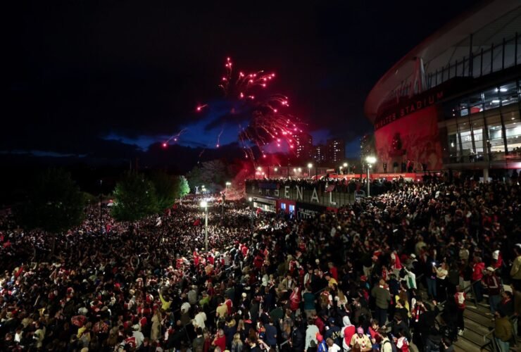 Festa da torcida do Arsenal em Londres