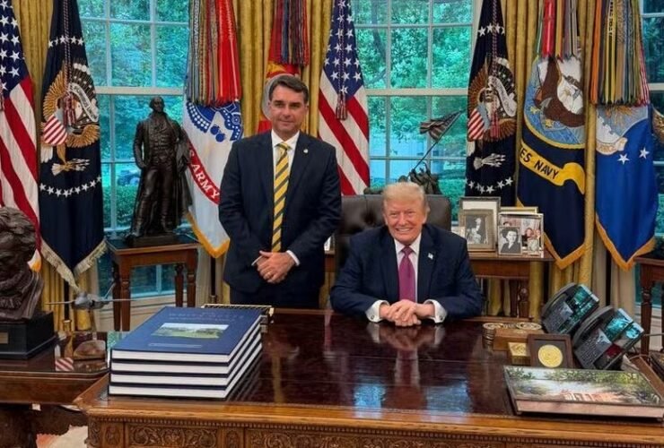 Flávio Bolsonaro e Donald Trump