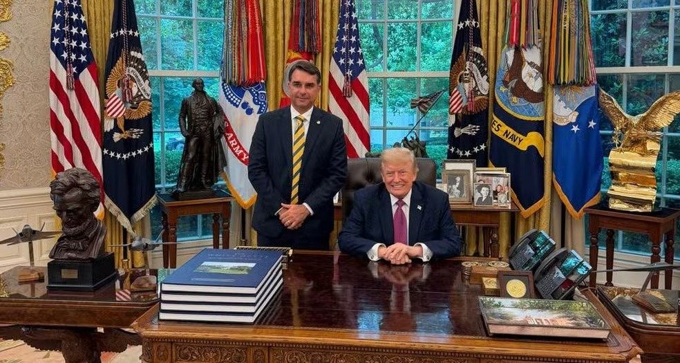 Flávio Bolsonaro e Donald Trump