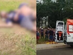 Testemunhas relatam que condutor perdeu o controle da moto durante a descida da estrutura; vítimas aguardaram socorro conscientes