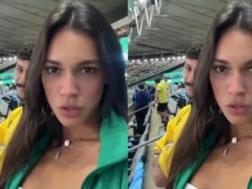 Ex-BBB assistiu à goleada do Brasil no Maracanã e homenageou a atriz paraense com vídeo bem-humorado nas redes sociais.