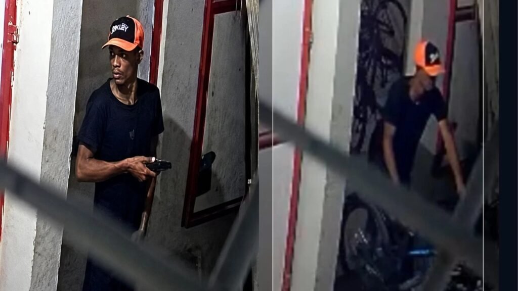 Suspeito invadiu prédio na avenida Carlos de Carvalho durante a madrugada e deixou o local com o objeto sem levantar suspeitas.