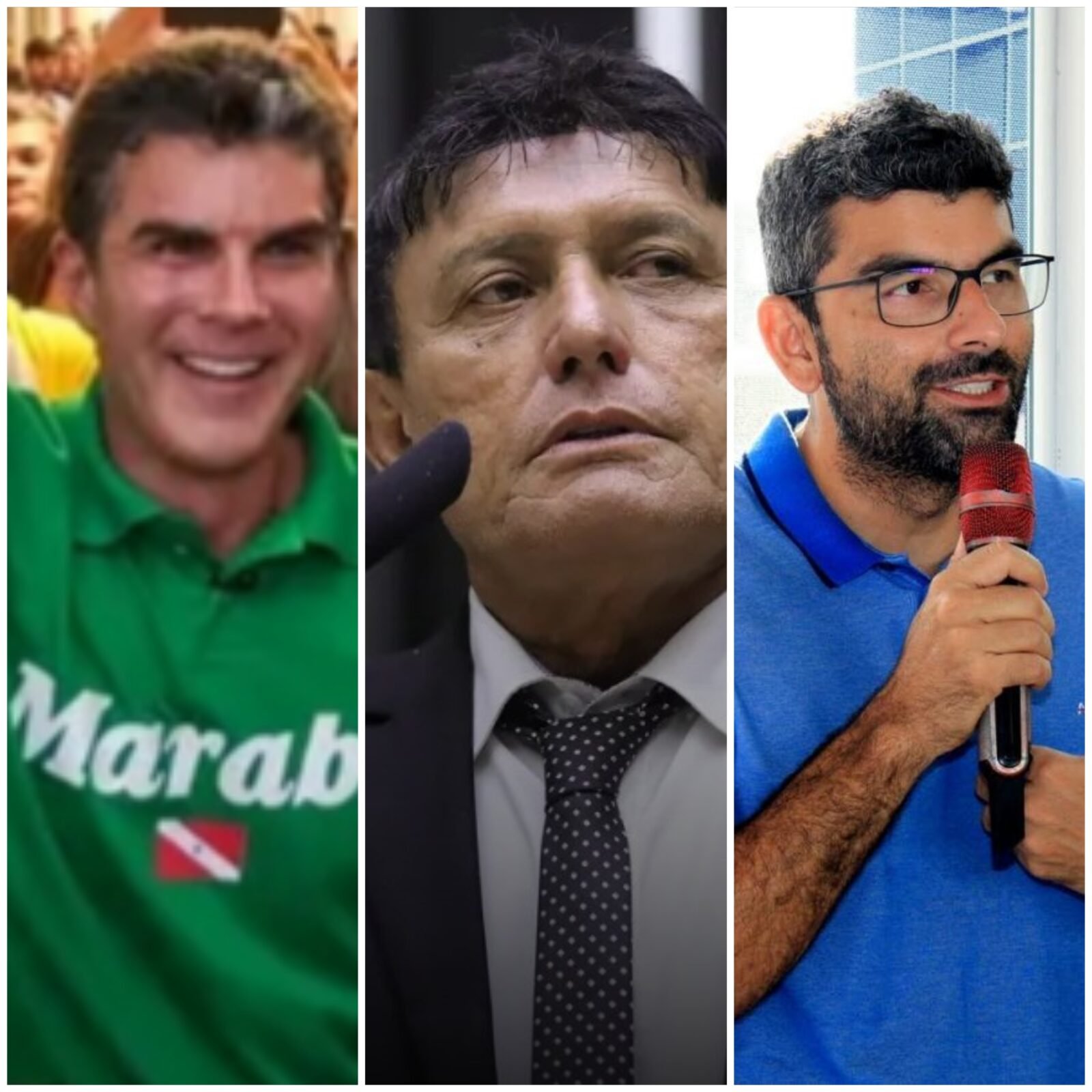 Montagem com as fotos de Helder Barbalho, Éder Mauro e Daniel Santos