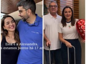 Montagem com as fotos dos casais: Alessandra Haber e Daniel Santos e de Hana O marido da vice-governadora do Pará, Hana Ghassan, José Roberto Tuma da Ponte.