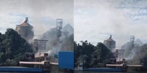 Grande coluna de fumaça foi registrada na manhã desta segunda-feira (6); ainda não há confirmação oficial sobre vítimas ou as causas do incêndio.