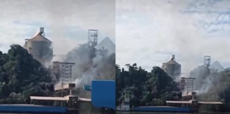 Grande coluna de fumaça foi registrada na manhã desta segunda-feira (6); ainda não há confirmação oficial sobre vítimas ou as causas do incêndio.