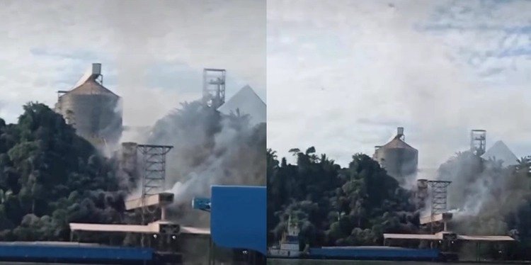 Grande coluna de fumaça foi registrada na manhã desta segunda-feira (6); ainda não há confirmação oficial sobre vítimas ou as causas do incêndio.