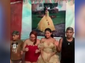 Familiares, amigos e vizinhos organizaram uma homenagem à debutante um dia após o desabamento do piso de uma casa de eventos na Cidade Velha.