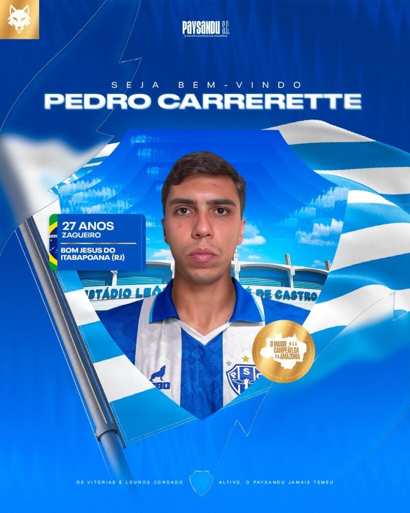 Paysandu anuncia Carrerette, zagueiro com histórico de acessos à Série B