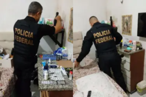 Na imagem em destaque, a operação da Polícia Federal