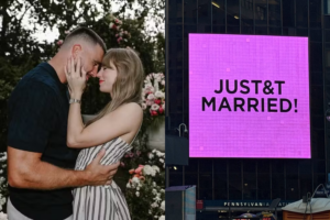 Na imagem em destaque, Taylor Swift e Travis Kelce