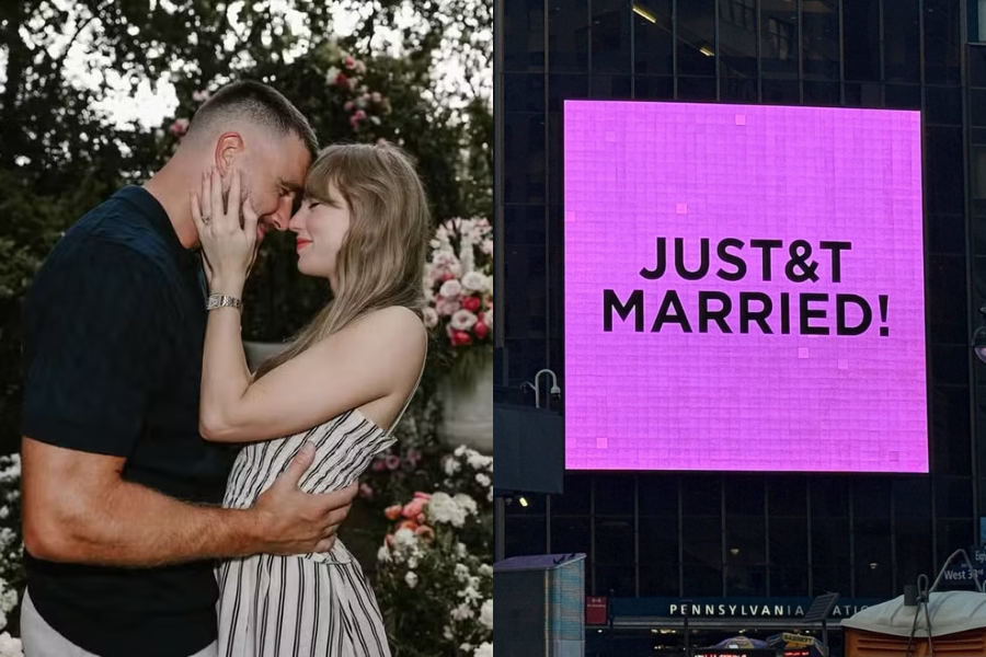 Na imagem em destaque, Taylor Swift e Travis Kelce