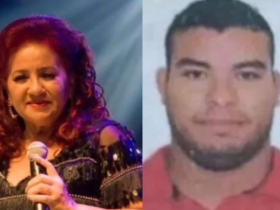 Na imagem em destaque, a cantora Cleide Moraes e o acusado Victor Hugo Morais