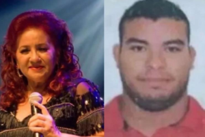 Na imagem em destaque, a cantora Cleide Moraes e o acusado Victor Hugo Morais