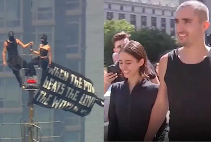 Na imagem em destaque, o casal Angelina Nikolau e Ivan Kuznetsov