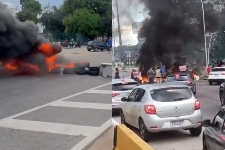 Na imagem em destaque, registros da manifestação