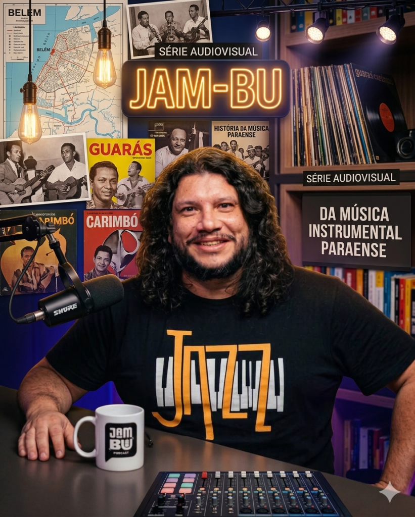 Arte do Jam-bu Podcast sobre a história da música instrumental de Belém e do jazz amazônico produzido no Pará.
