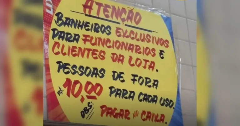 Cobrança foi adotada para restringir o acesso de pessoas que não realizam compras no estabelecimento e dividiu opiniões nas redes sociais.