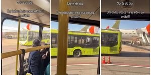 Aeronave estava estacionada em uma posição remota do aeroporto quando teve o winglet atingido pelo veículo; avião foi substituído antes do voo para o Paraguai