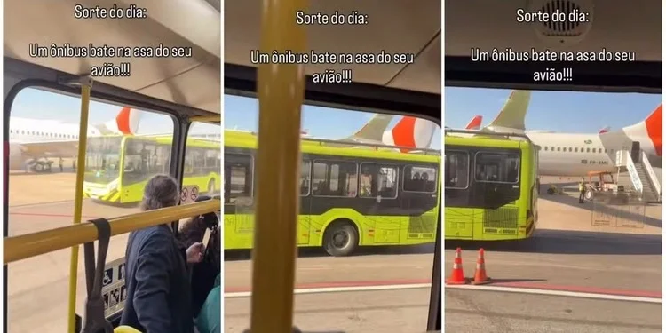 Aeronave estava estacionada em uma posição remota do aeroporto quando teve o winglet atingido pelo veículo; avião foi substituído antes do voo para o Paraguai