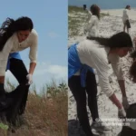 alane recolhendo lixo em salinas
