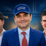 Helder Barbalho ao lado de Chicão e Celso Sabino em montagem sobre a disputa pelas duas vagas do Pará no Senado
