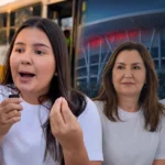 Stephanie Lima durante denúncia sobre suposto uso de ônibus na convenção do MDB, com Helder Barbalho e Hana Ghassan na composição.
