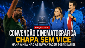 Dr. Daniel Santos, Hana Ghassan e Helder Barbalho em capa sobre a convenção do MDB e a chapa sem vice no Pará