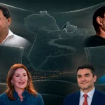 Montagem com os principais nomes da disputa pelo Governo do Pará e pelo Senado nas eleições de 2026