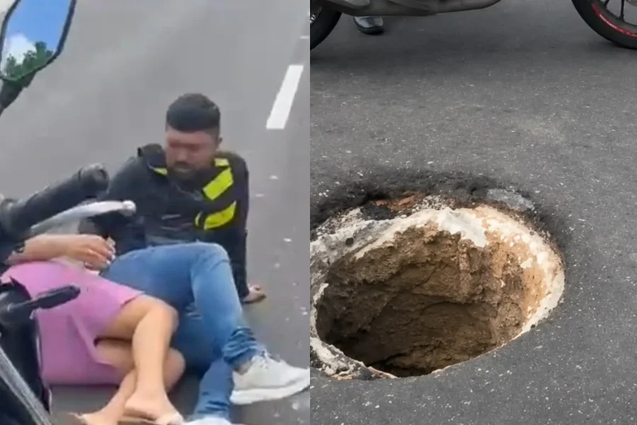 Na imagem em destaque, momentos após o acidente
