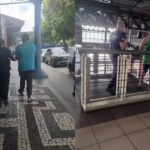 Na imagem em destaque, os suspeitos durante a prisão