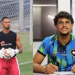 Na imagem em destaque, os goleiros Bruno Fernandes e o filho Bruninho Samúdio