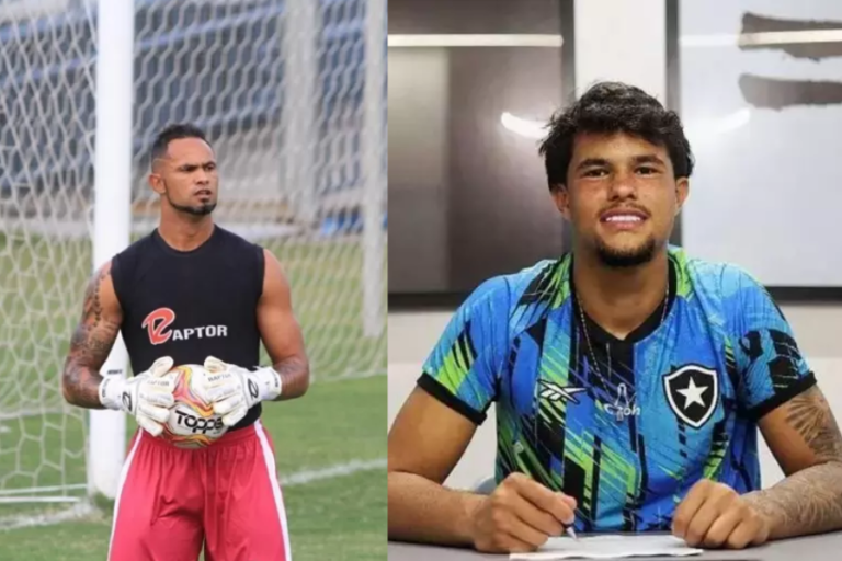 Na imagem em destaque, os goleiros Bruno Fernandes e o filho Bruninho Samúdio