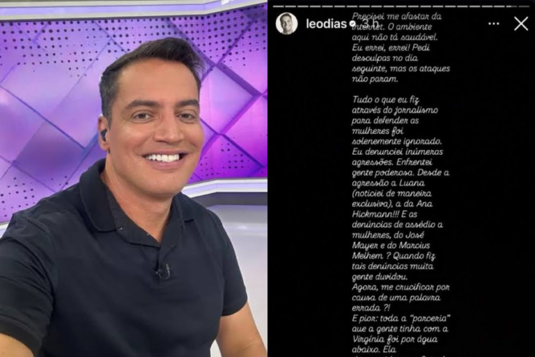 Na imagem em destaque, o jornalista e apresentador Leo Dias