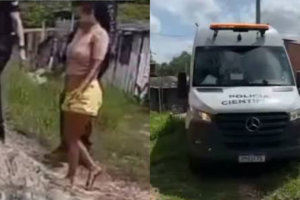 Na imagem em destaque, a prisão da suspeita