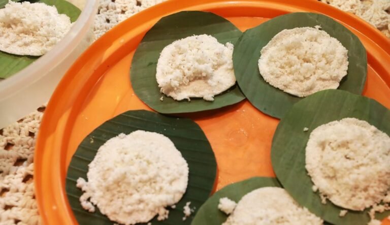 tapioca servida em folha