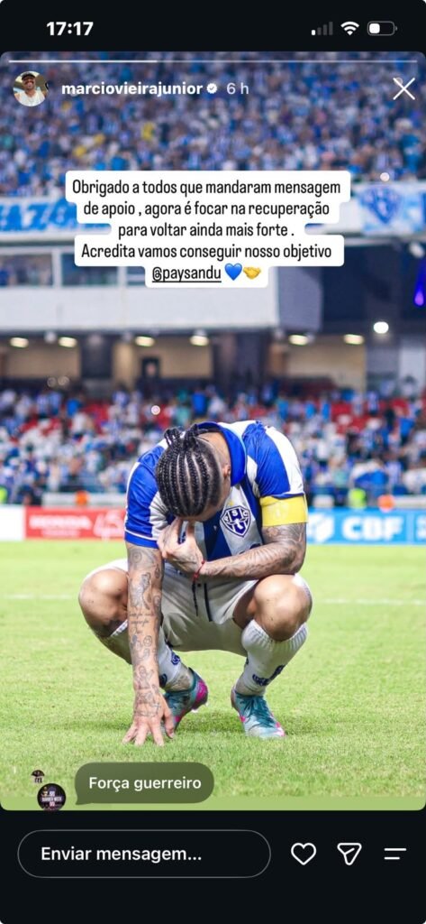 Marcinho manda recado após deixar jogo sentindo a panturrilha