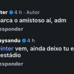 Perfis dos clubes trocaram provocações nas redes sociais e até fizeram uma sugestão de jogo entre as equipes