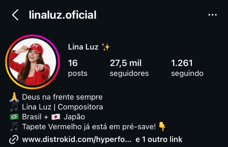 Perfil de Lina Luz conta com mais de 25 mil seguidores e videos que ultrapassam 100 mil visualizações (créditos: redes sociais)