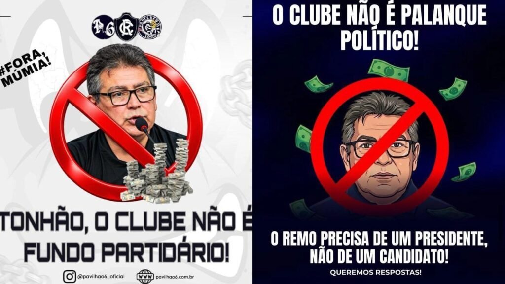 publicações dos torcedores contra Tonhão