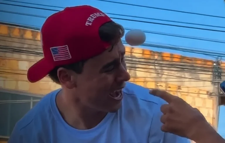 nikolas ferreira atingido ovo